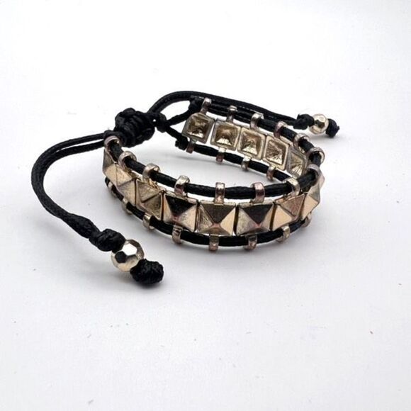 Stella & Dot Studded Adjustable Rocker Bracelet Friendship edgy concert festival - Picture 1 of 5
